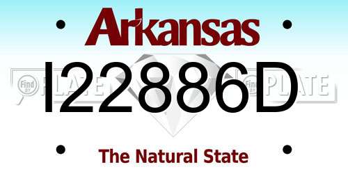 I22886D Arkansas License Plate