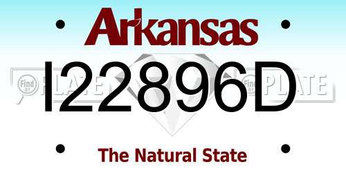 I22896D Arkansas License Plate