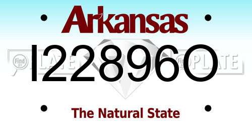 I22896O Arkansas License Plate