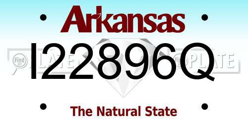 I22896Q Arkansas License Plate