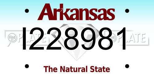 I228981 Arkansas License Plate