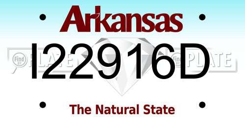 I22916D Arkansas License Plate