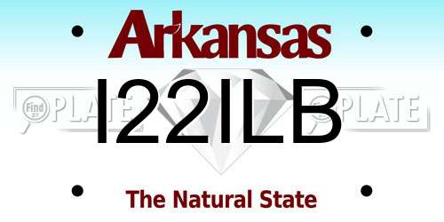 I22ILB Arkansas License Plate