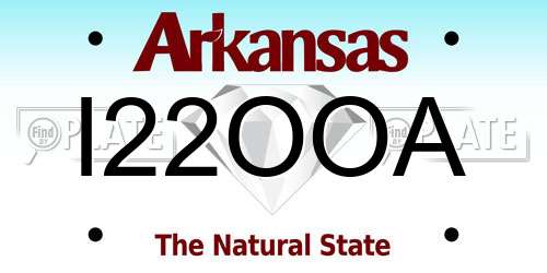 I22OOA Arkansas License Plate