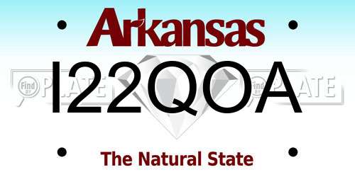 I22QOA Arkansas License Plate