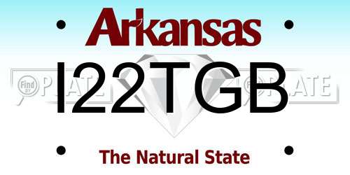 I22TGB Arkansas License Plate