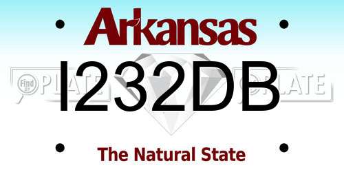 I232DB Arkansas License Plate