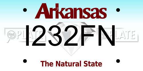 I232FN Arkansas License Plate