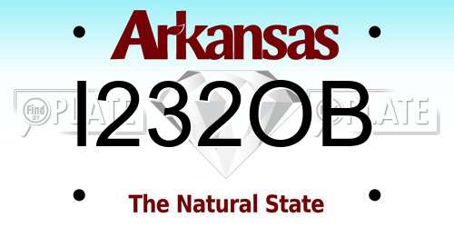 I232OB Arkansas License Plate