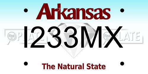 I233MX Arkansas License Plate