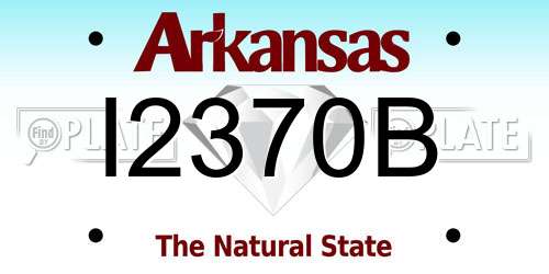 I2370B Arkansas License Plate