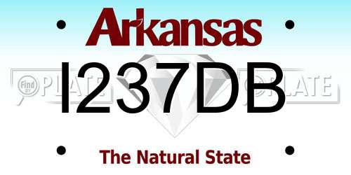 I237DB Arkansas License Plate