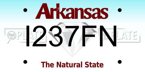 I237FN Arkansas License Plate