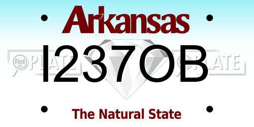 I237OB Arkansas License Plate