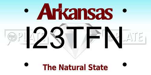 I23TFN Arkansas License Plate