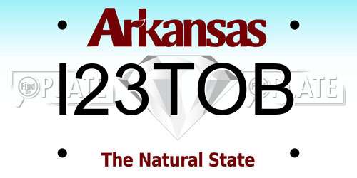 I23TOB Arkansas License Plate