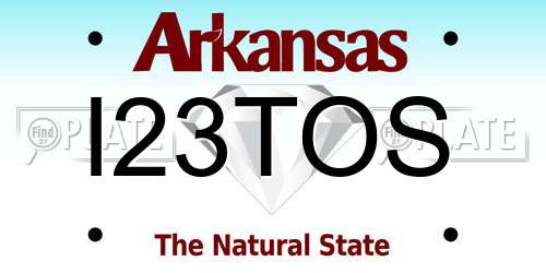 I23TOS Arkansas License Plate