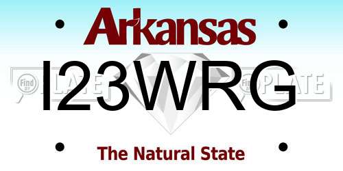 I23WRG Arkansas License Plate