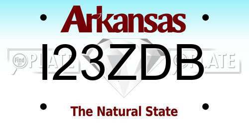 I23ZDB Arkansas License Plate