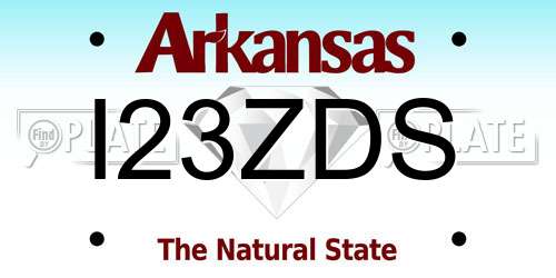 I23ZDS Arkansas License Plate