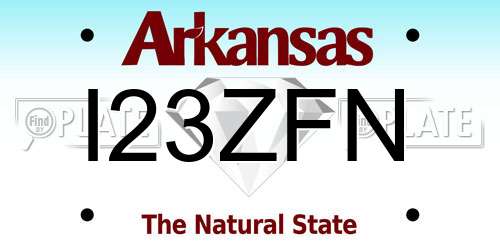 I23ZFN Arkansas License Plate