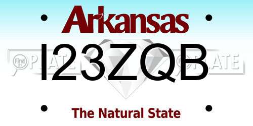 I23ZQB Arkansas License Plate