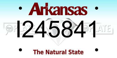 I245841 Arkansas License Plate