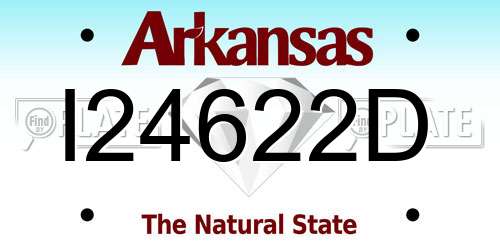 I24622D Arkansas License Plate
