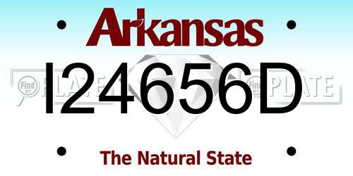 I24656D Arkansas License Plate