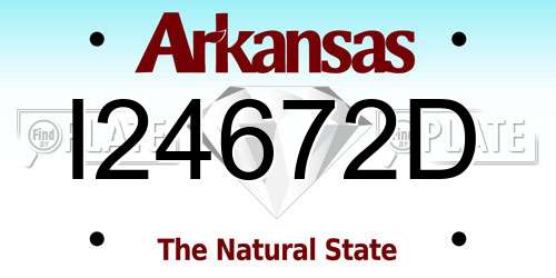 I24672D Arkansas License Plate