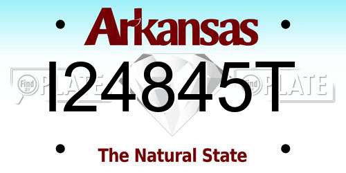 I24845T Arkansas License Plate