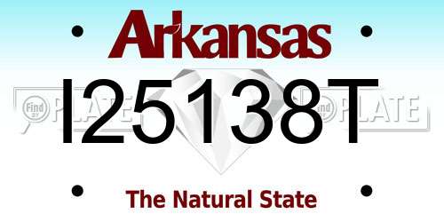 I25138T Arkansas License Plate