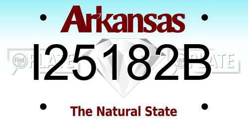 I25182B Arkansas License Plate