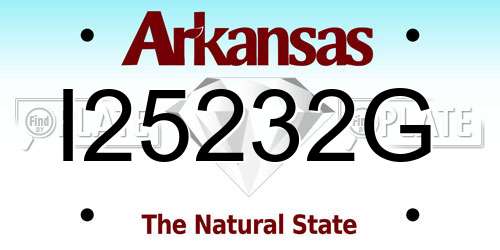 I25232G Arkansas License Plate