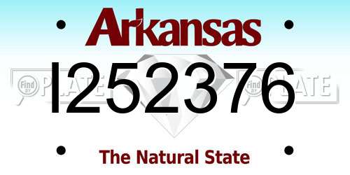 I252376 Arkansas License Plate