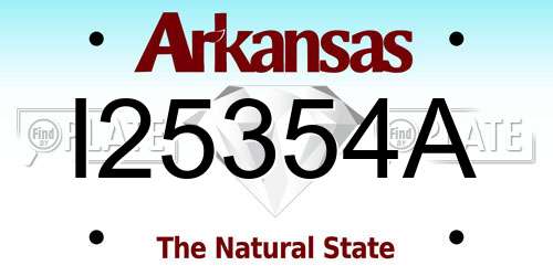I25354A Arkansas License Plate