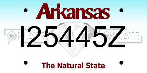 I25445Z Arkansas License Plate