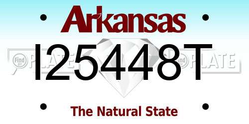 I25448T Arkansas License Plate