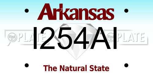 I254AI Arkansas License Plate