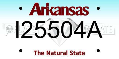 I25504A Arkansas License Plate