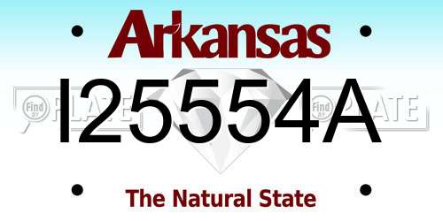 I25554A Arkansas License Plate