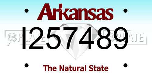 I257489 Arkansas License Plate
