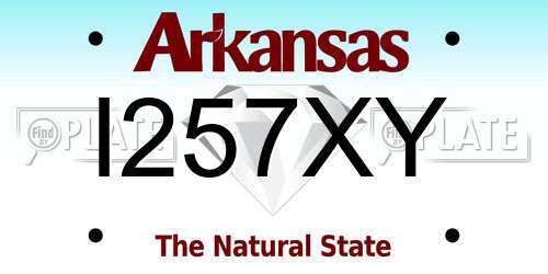I257XY Arkansas License Plate