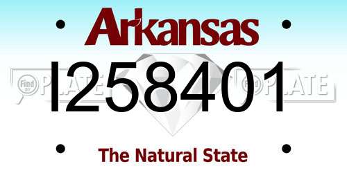 I258401 Arkansas License Plate