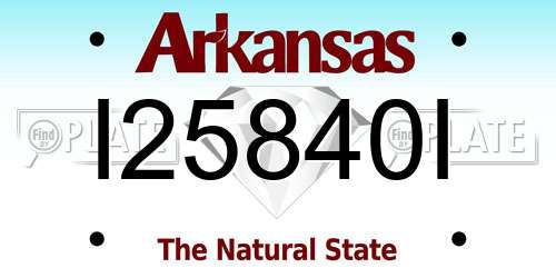 I25840I Arkansas License Plate