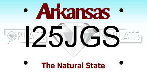 I25JGS Arkansas License Plate