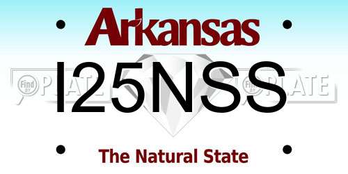 I25NSS Arkansas License Plate