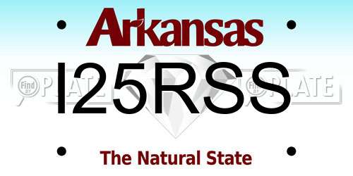 I25RSS Arkansas License Plate