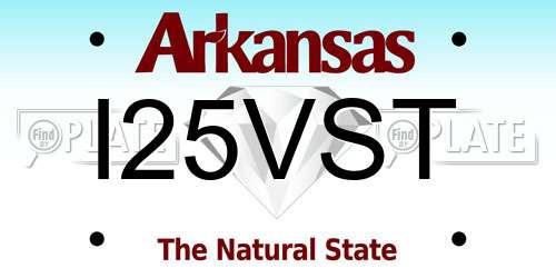 I25VST Arkansas License Plate