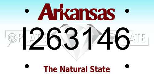 I263146 Arkansas License Plate